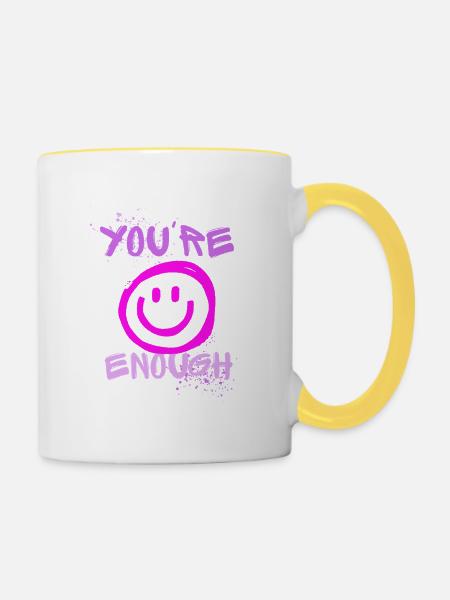 YOU ARE ENOUGH - Tasse zweifarbig - Weiß/Gelb