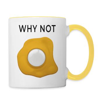 Why Not Rethinking Fried Eggs - Contrasting Mug - white/yellow - Right