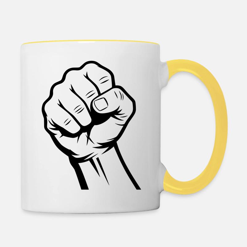 Fist - Contrasting Mug - white/yellow