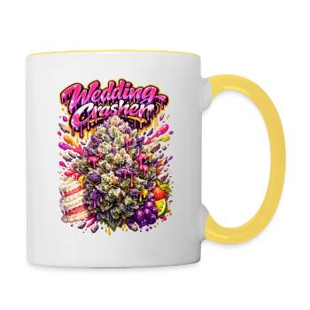 Graffiti Wedding Crasher Gravure d’art - Mug contrasté - blanc/jaune - Droite