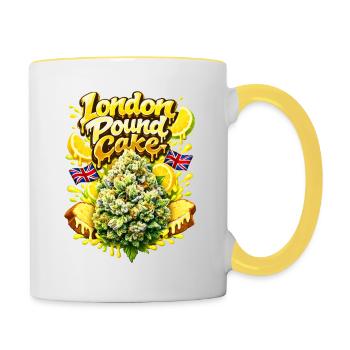 Graffiti du Pound Cake de Londres - Mug contrasté - blanc/jaune - Droite