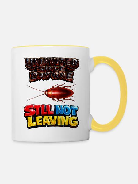 Nicht ständig verschwinden - Tasse zweifarbig - Weiß/Gelb