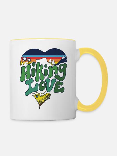 Wander- und Naturliebhaber - Tasse zweifarbig - Weiß/Gelb