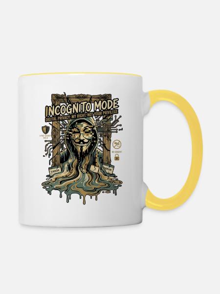 Incognito Mode Cyber - Tasse zweifarbig - Weiß/Gelb