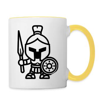 spartan - Mug contrasté - blanc/jaune - Droite