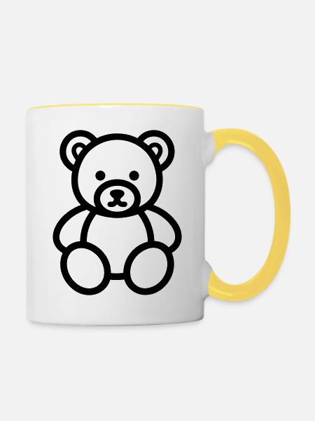 Bärenjunges - Tasse zweifarbig - Weiß/Gelb