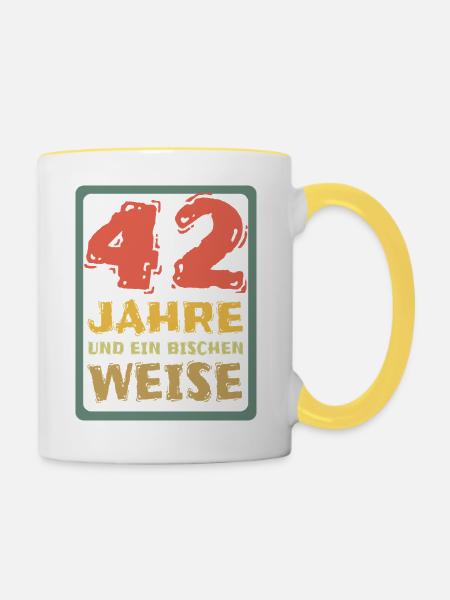 42 - Tasse zweifarbig - Weiß/Gelb