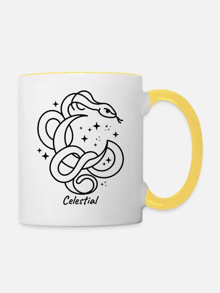 Transform Schmetterling Geometric - Tasse zweifarbig - Weiß/Gelb