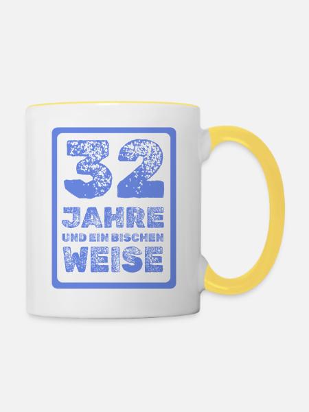 32 - Tasse zweifarbig - Weiß/Gelb
