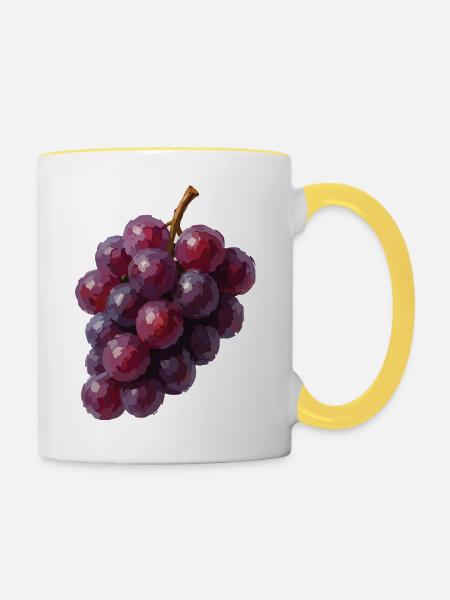 Weintrauben - Tasse zweifarbig - Weiß/Gelb