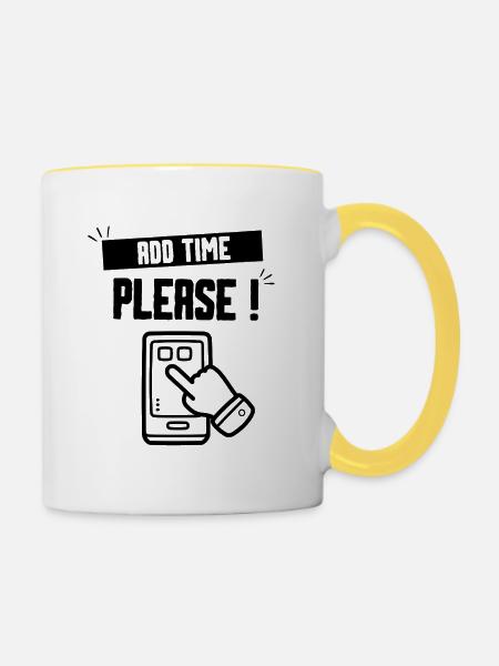 VERLÄNGERN SIE BITTE ZEIT - Tasse zweifarbig - Weiß/Gelb