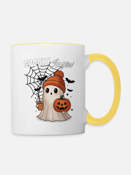 Spooky Season (Halloween) - Tasse zweifarbig - Weiß/Gelb