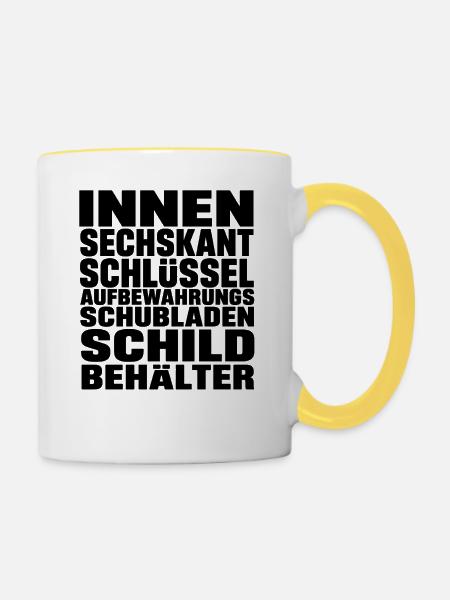 Innensechskantschlüssel - Tasse zweifarbig - Weiß/Gelb