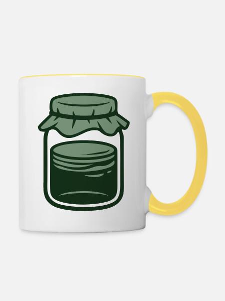 Einmachglas Vorratsglas Icon - Tasse zweifarbig - Weiß/Gelb