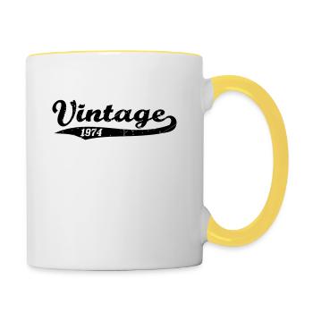 Vintage 1974 - Contrasting Mug - white/yellow - Right