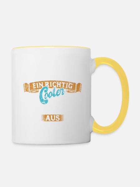 So sieht ein richtig cooler Lehrer aus - Tasse zweifarbig - Weiß/Gelb