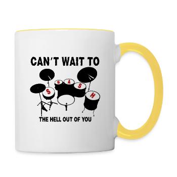 Can’t wait to smash my drums - Contrasting Mug - white/yellow - Right