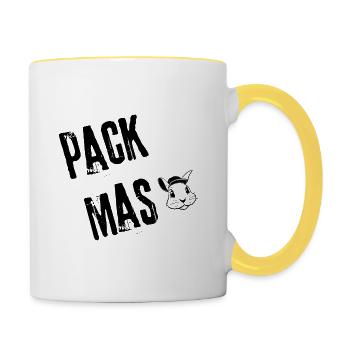 PackMas_Courage | Redewendung - Tasse zweifarbig - Weiß/Gelb - Rechts