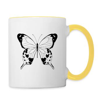 Butterfly Isa.unprofessional - Contrasting Mug - white/yellow - Right