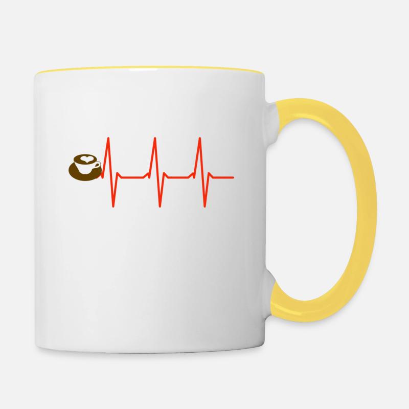 Coffee - Mug contrasté - blanc/jaune