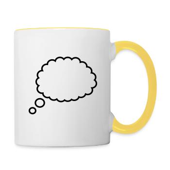 Bulle de pensée - Mug contrasté - blanc/jaune - Droite