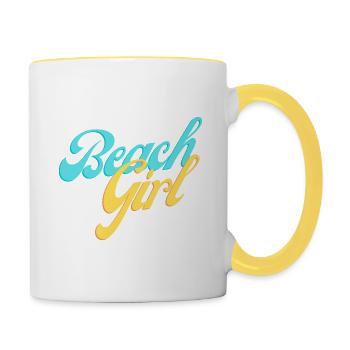 Beach Girl Kollektion - Tasse zweifarbig - Weiß/Gelb - Rechts