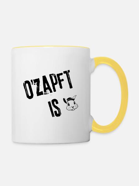 O'zapft is Style | Redewendung - Tasse zweifarbig - Weiß/Gelb