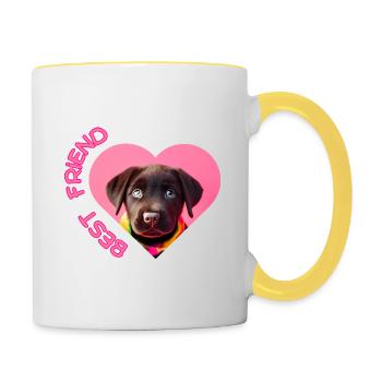 best friend - Tasse zweifarbig - Weiß/Gelb - Rechts