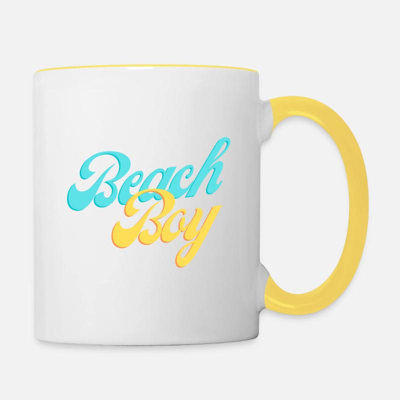 Beach Boy Summer Collection - Contrasting Mug - white/yellow