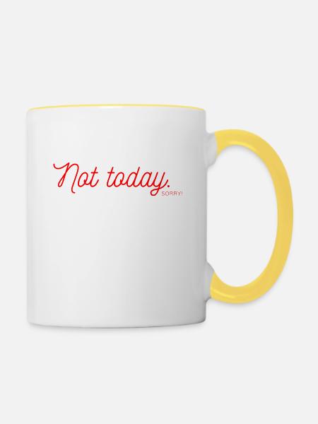 Not Today - Tasse zweifarbig - Weiß/Gelb