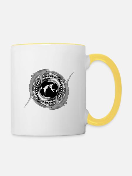 Tochter von Poseidon - Tasse zweifarbig - Weiß/Gelb
