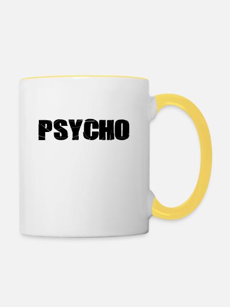 PSYCHO - Tasse zweifarbig - Weiß/Gelb