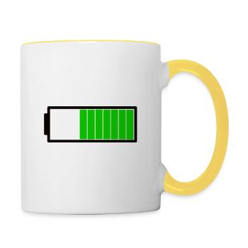 Barre de charge batterie - Mug contrasté - blanc/jaune - Droite