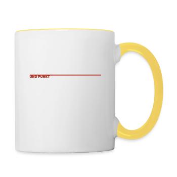 Aktionär und Punkt (weiß/rot) - Tasse zweifarbig - Weiß/Gelb - Rechts
