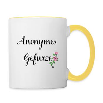 Anonymes Gefurze Shirt - Tasse zweifarbig - Weiß/Gelb - Rechts