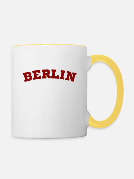 Berlin - Tasse zweifarbig - Weiß/Gelb
