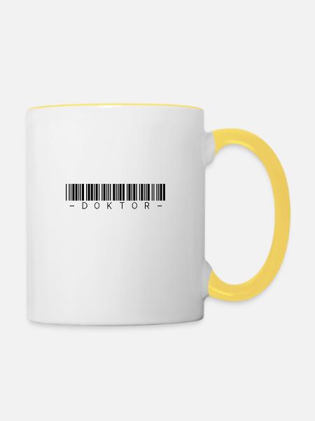 Doktor - Tasse zweifarbig - Weiß/Gelb