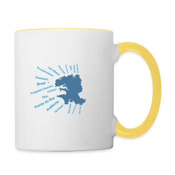 Finistère - Mug contrasté - blanc/jaune - Droite