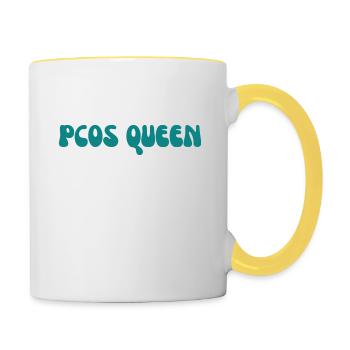 PCOS Queen - Tasse zweifarbig - Weiß/Gelb - Rechts