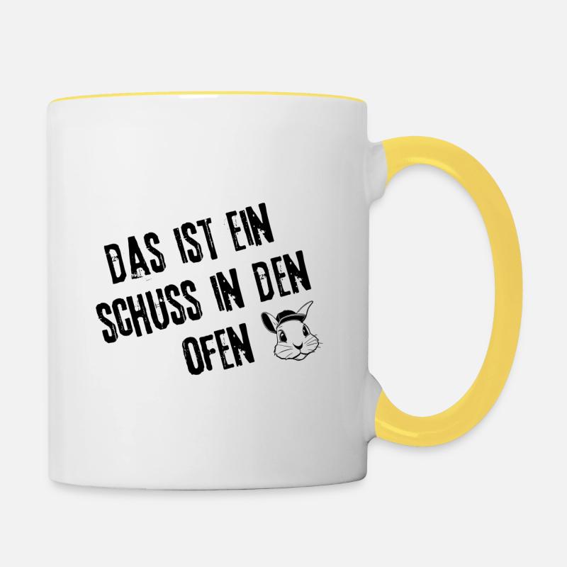 Fehlschuss Mode | Redewendung - Tasse zweifarbig - Weiß/Gelb
