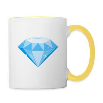 Diamant pétillant! / Diamant scintillant! - Mug contrasté - blanc/jaune - Droite