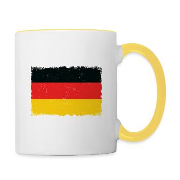 Grunge German flag - Contrasting Mug - white/yellow - Right