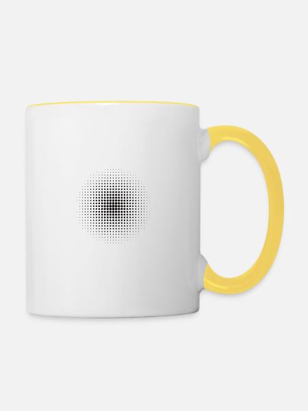 Punkt Hintergrund Schwarz - Tasse zweifarbig - Weiß/Gelb