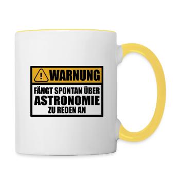 Astronomie lustige witzige Sprüche für Männer - Tasse zweifarbig - Weiß/Gelb - Rechts