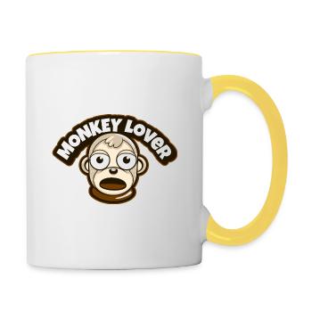 Monkey lover - Contrasting Mug - white/yellow - Right