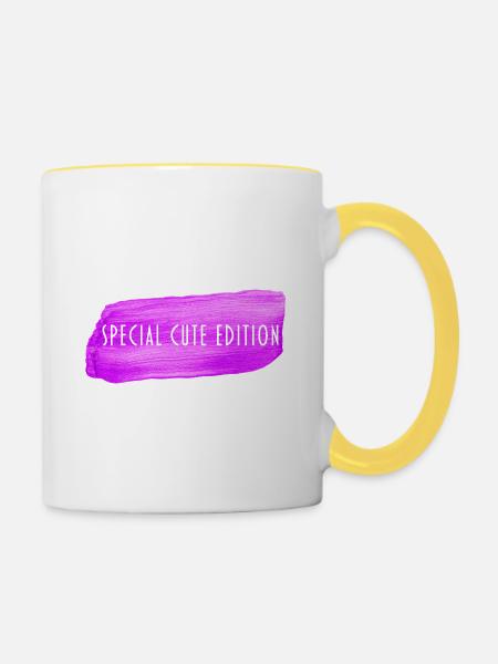 Special Cute Edition - Tasse zweifarbig - Weiß/Gelb