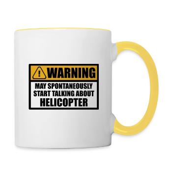 Pilote d’hélicoptère Hélicoptère Drôles Dictons Drôles - Mug contrasté - blanc/jaune - Droite