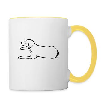Hunde-Liebe - Tasse zweifarbig - Weiß/Gelb - Rechts