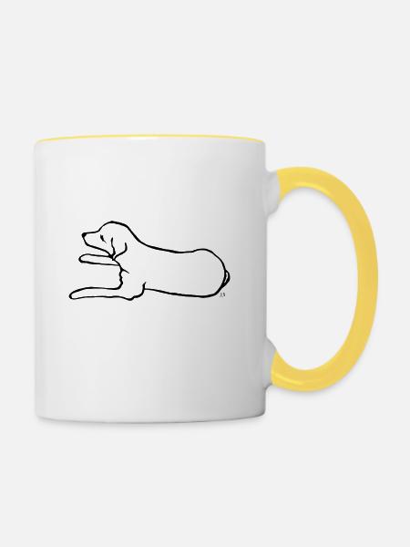 Hunde-Liebe - Tasse zweifarbig - Weiß/Gelb