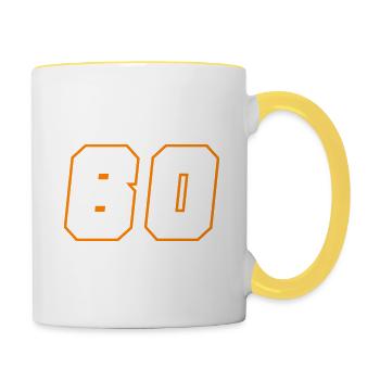 60 number symbol - Contrasting Mug - white/yellow - Right